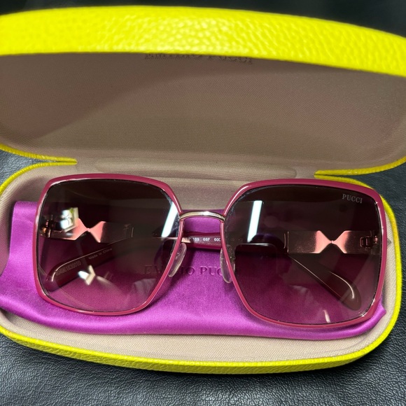 Emilio Pucci Accessories - Emilio Pucci Sunglasses Burgundy/Gold